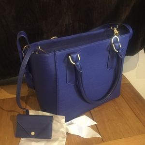 Dagne Dover Midi Tote in Dagne Blue with card case